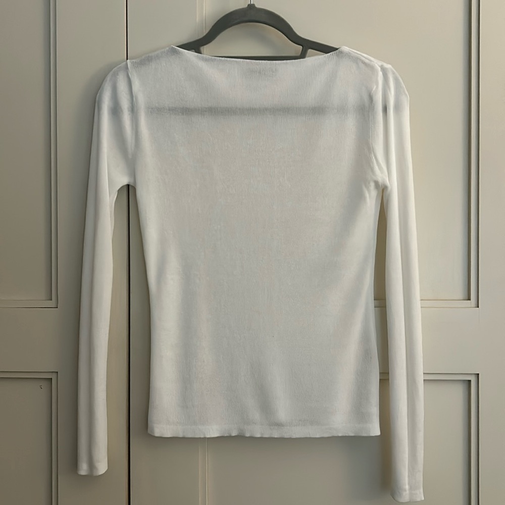 St. Agni long sleeve, boatneck top in cream